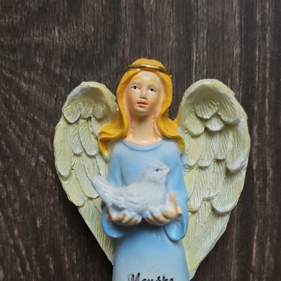 Angel Figurine with Dove and Blessing - Picture 3 of 6